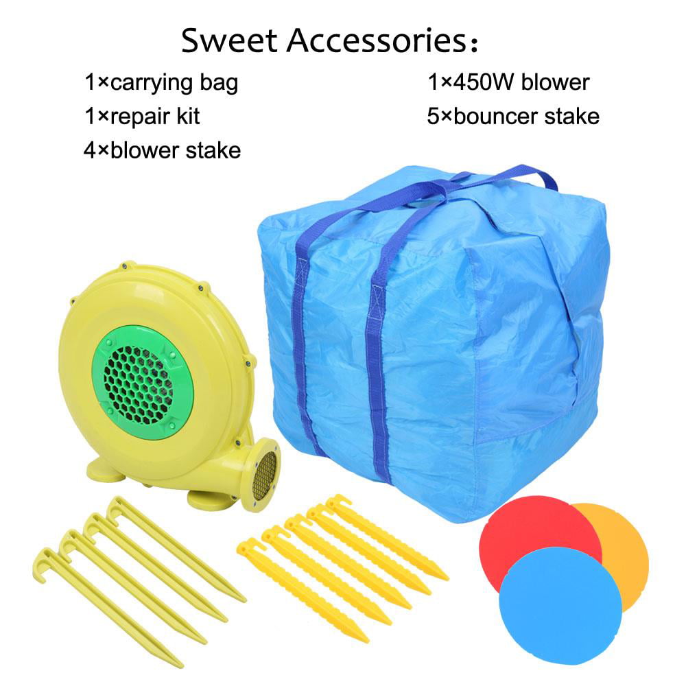 Zimtown Inflatable Bounce House Castle， Kids Slide Jumper Bouncer with 450W Air Blower