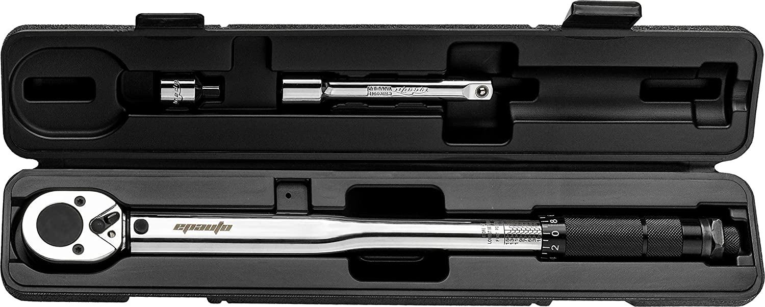 EPAuto 1/2-inch Drive Click Torque Wrench， 10~150 ft./lb.， 13.6 ~ 203.5 N/m