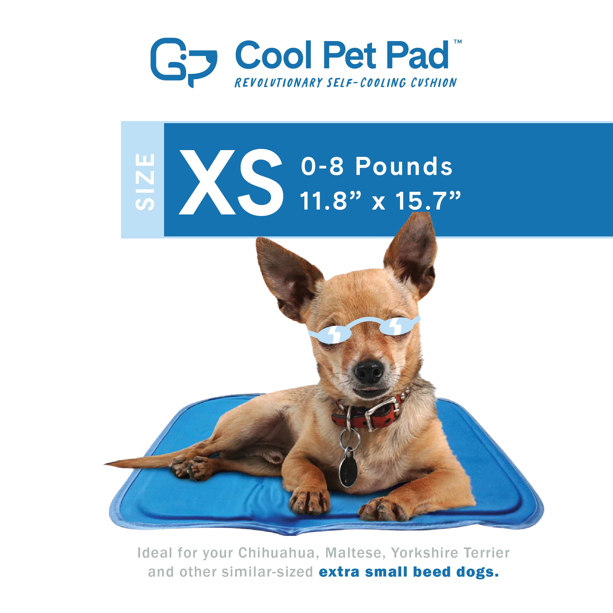 The Green Pet Shop Dog Cooling Mat， Extra Small - Pressure-Activated Gel Dog Cooling Pad - This Pet Cooling Mat Keeps Dogs and Cats Comfortable， Avoid Overheating - Ideal for 0 - 8 Lb. Dogs