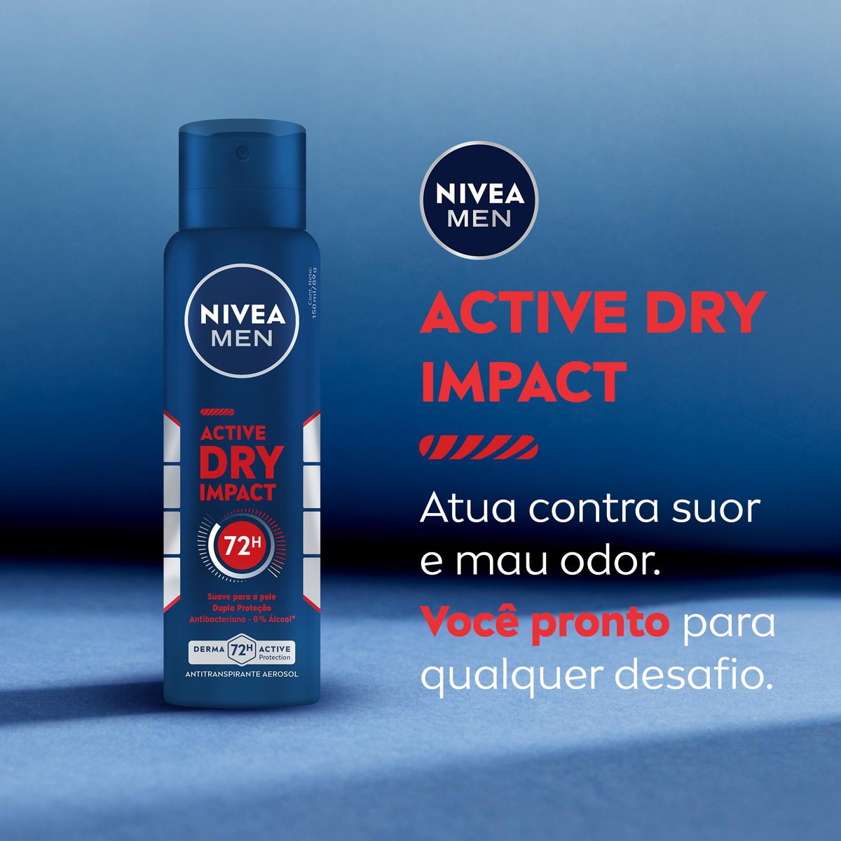 Desodorante Antitranspirante Aerossol NIVEA MEN Active Dry Impact 150ml