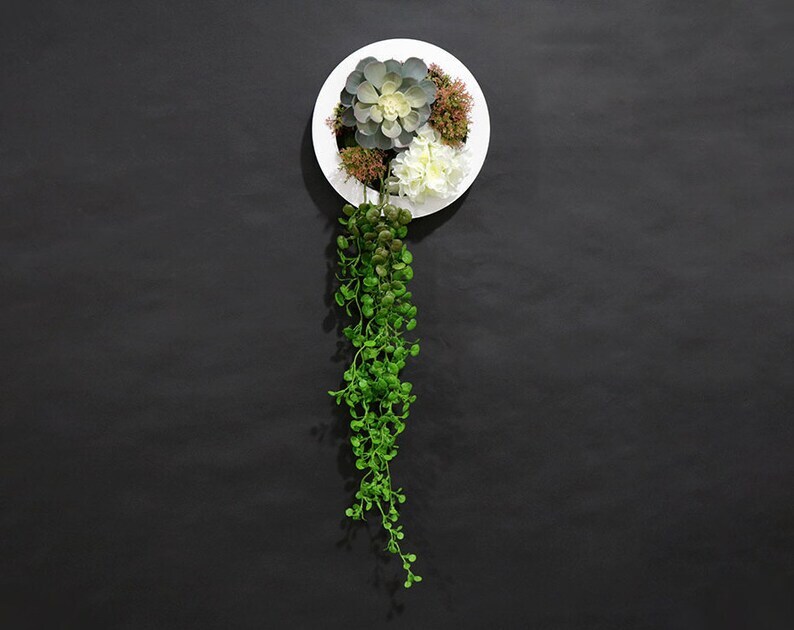 Unique Realistic 3D Rustic Faux Artificial Succulents Wall Art Handmad