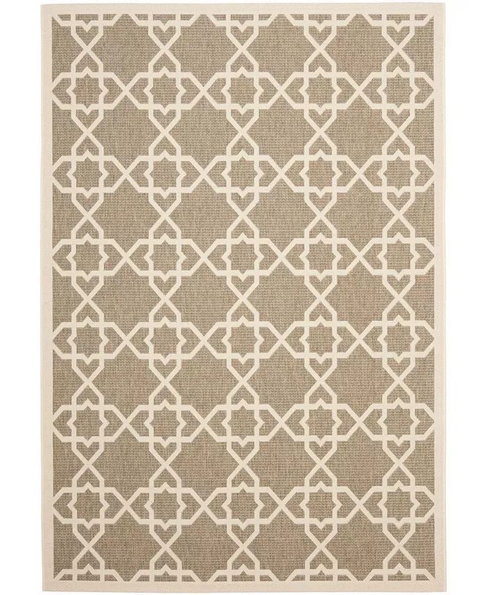 Safavieh Courtyard Brown and Beige 4' x 5'7
