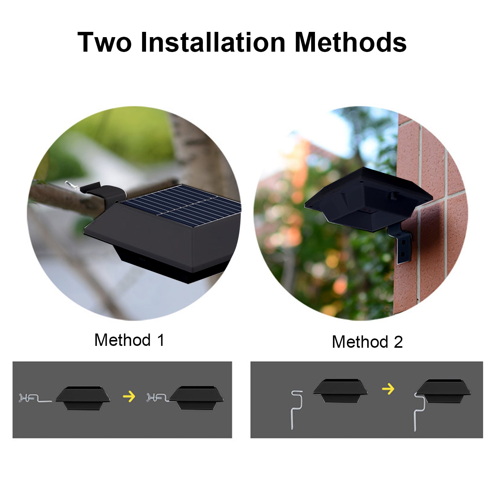 Walmeck Solar Waterproof Wall Light Outdoor Courtyard Decoration LEDs Solar Powered Landscape  Lamp