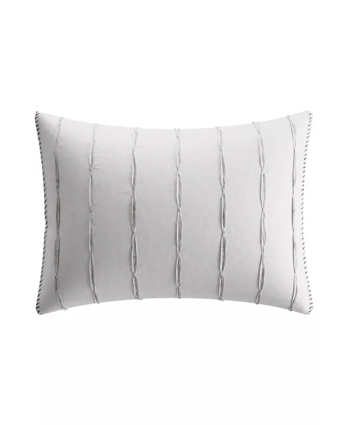 Vera Wang CLOSEOUT! Charcoal Vines Mohair Plaid Breakfast Pillow