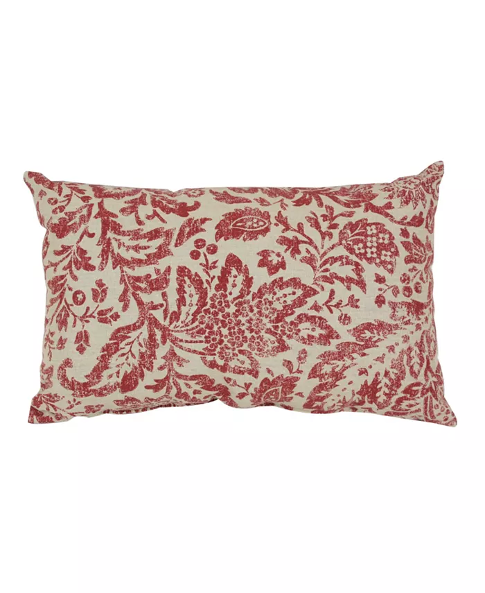 Pillow Perfect Fairhaven Red Rectangular Throw Pillow