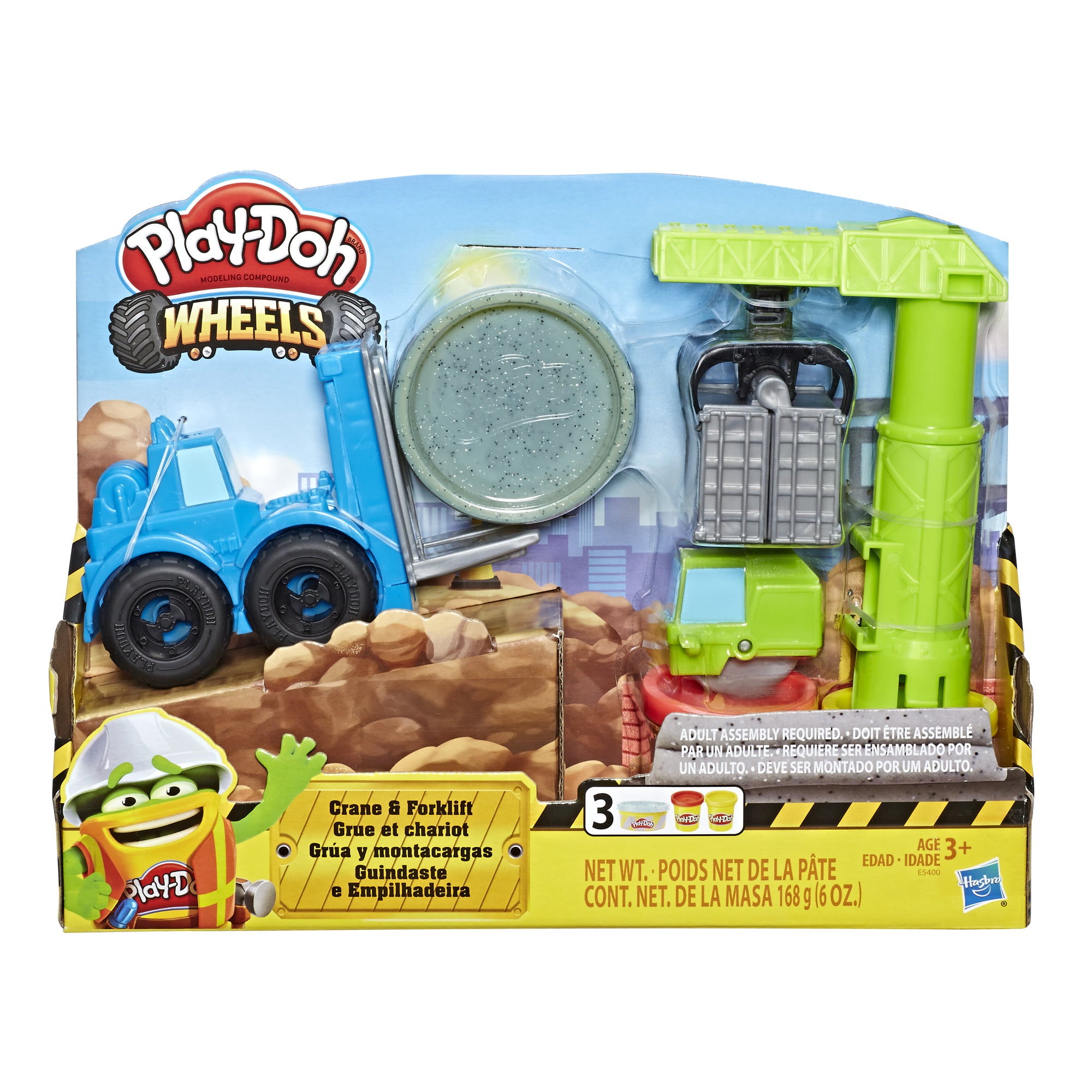 Play-Doh Wheels Crane and Forklift Set with 3 Cans of Play-Doh