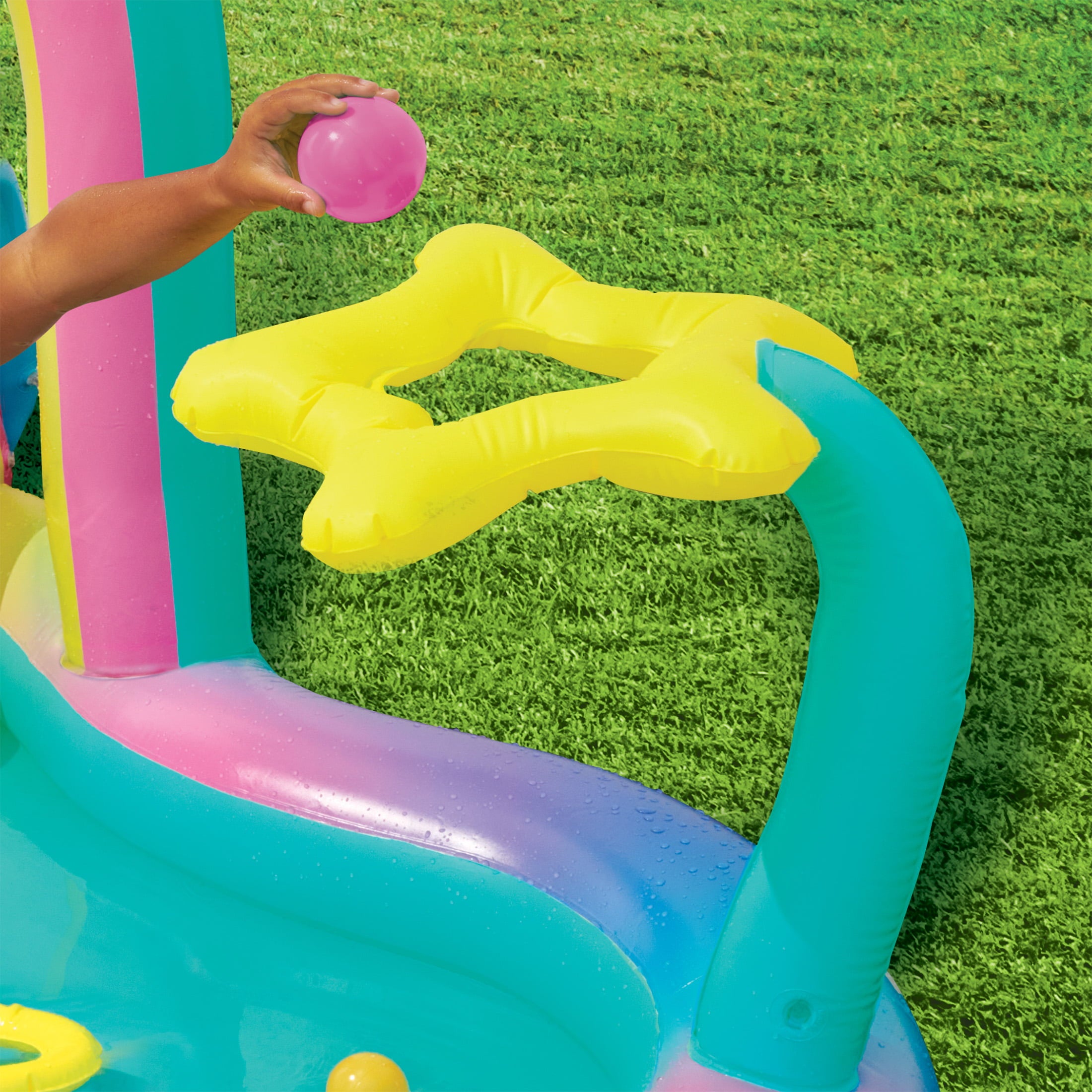 Play Day Round Inflatable Rainbow Play Center， Ages 2 and Up， Unisex