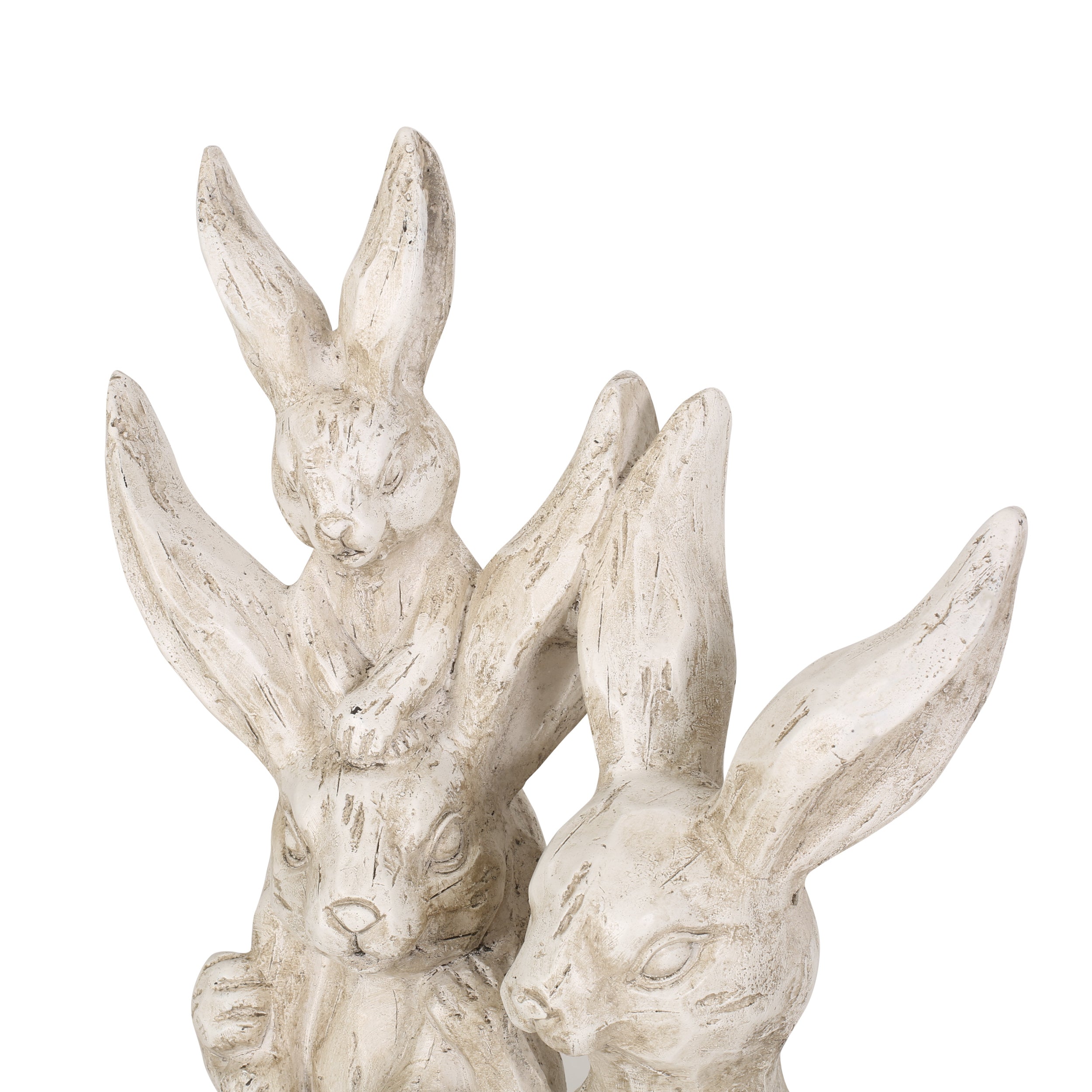Reser Outdoor Rabbit Family Garden Statue, White