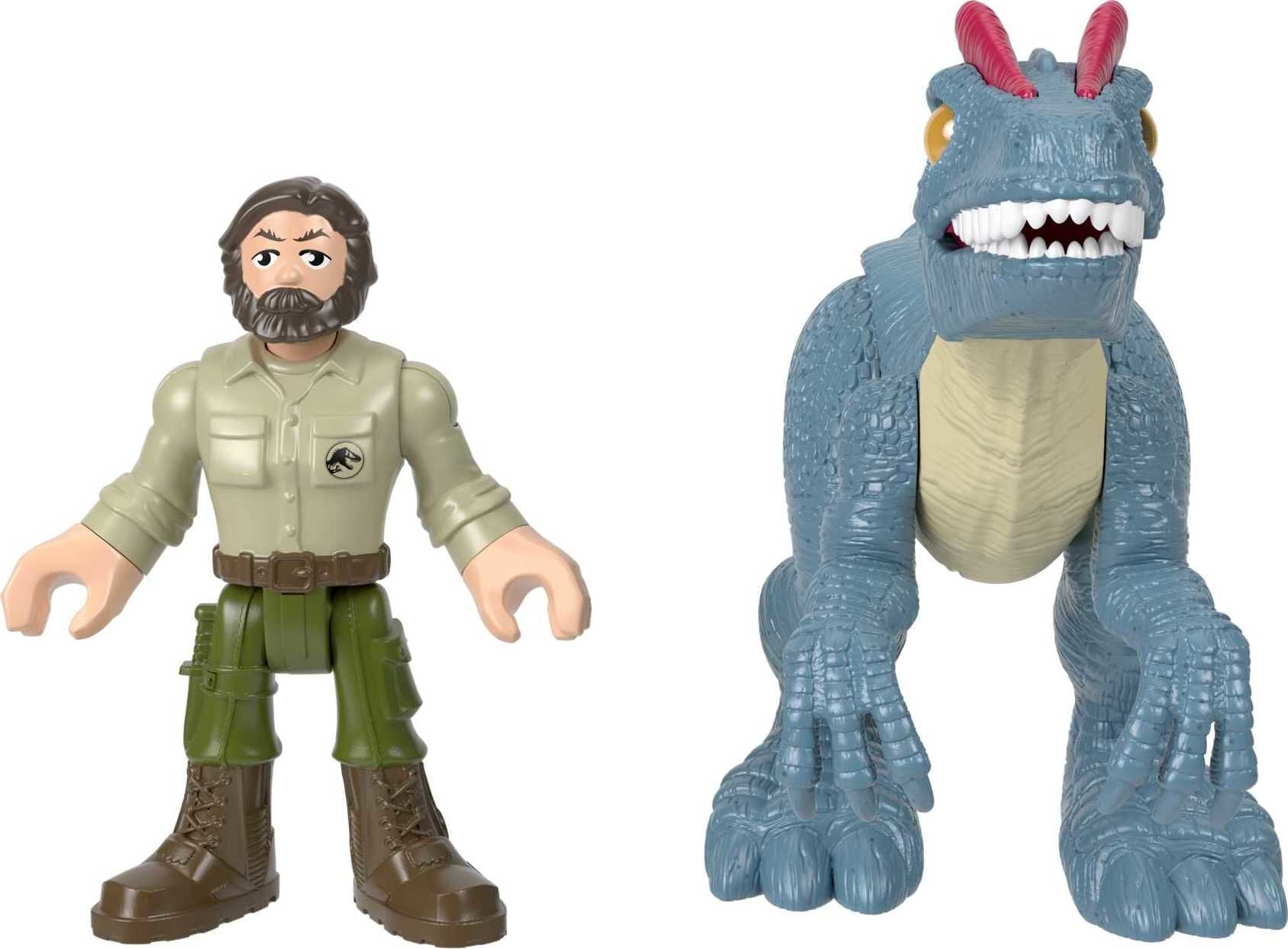 Imaginext Jurassic World Allosaurus Dinosaur and Ranger Figure