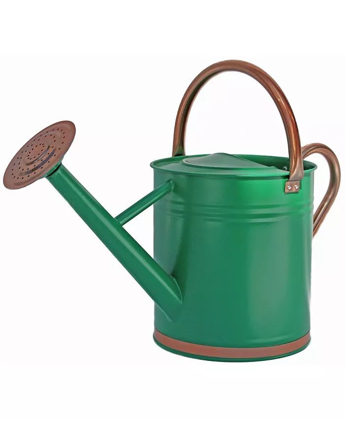 Gardener's Select Gardener Select Metal Watering Can， Green Copper Accents， 1.85 Gal