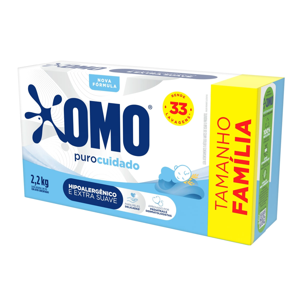 Sabao em Po Omo Puro Cuidado 2,2Kg Tamanho Familia