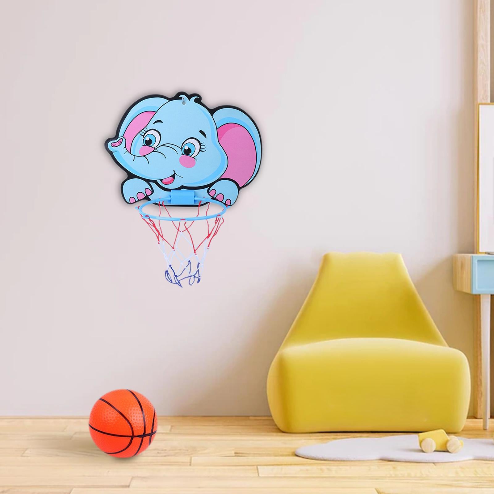 Kids Basketball Hoop Outdoor Indoor Game Small Basket Ball Set for Toddler Children Adults Girls Boys Birthday Gifts Elephant