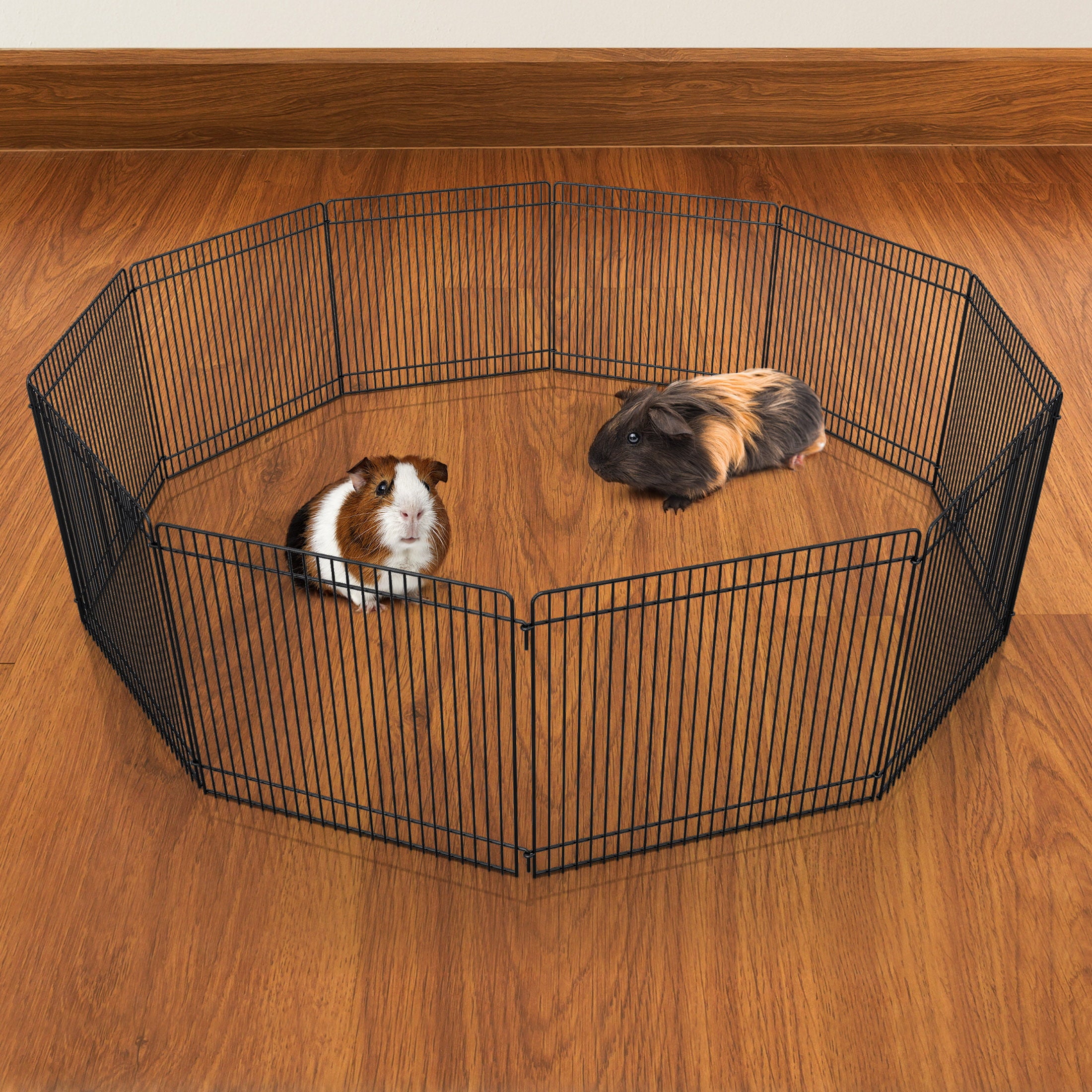 Pet Champion Small Animal Wire Playpen， Black， 9in Tall， 32in Diameter