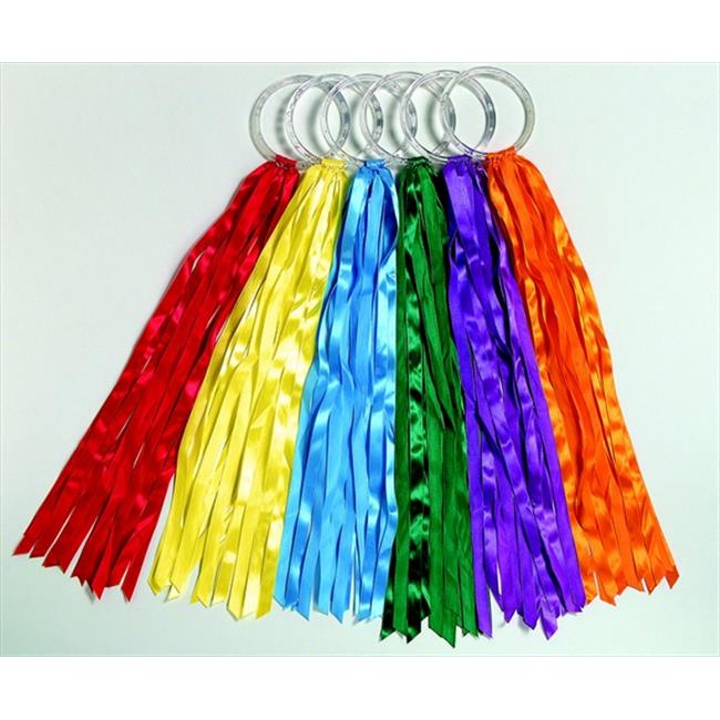 Large Rainbow Hoops With 24 In. Ribbons Streamand#44; Set Of 6