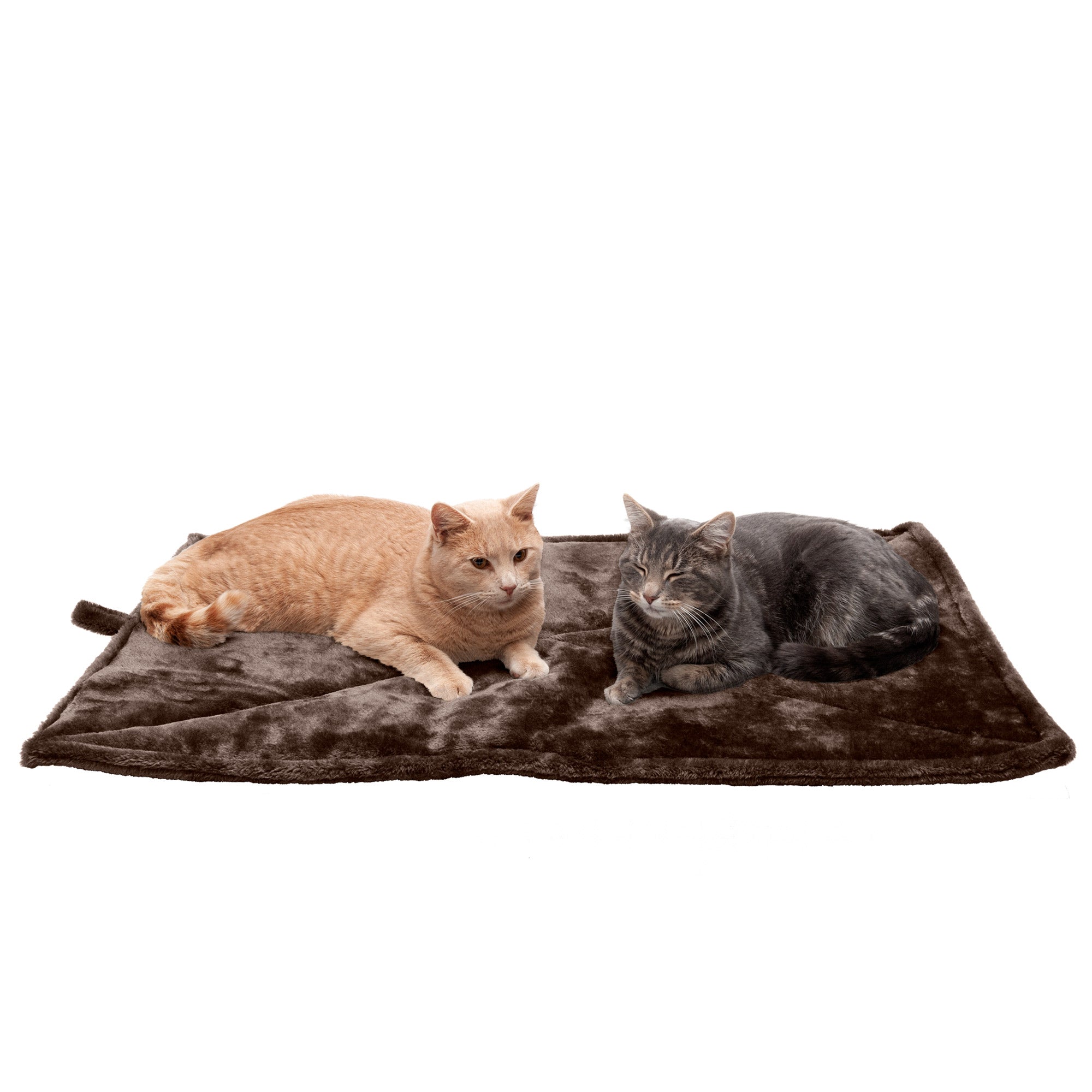 FurHaven Pet Heating Pad | ThermaNAP Faux Fur Self-Warming Pet Bed Mat， Espresso， Large