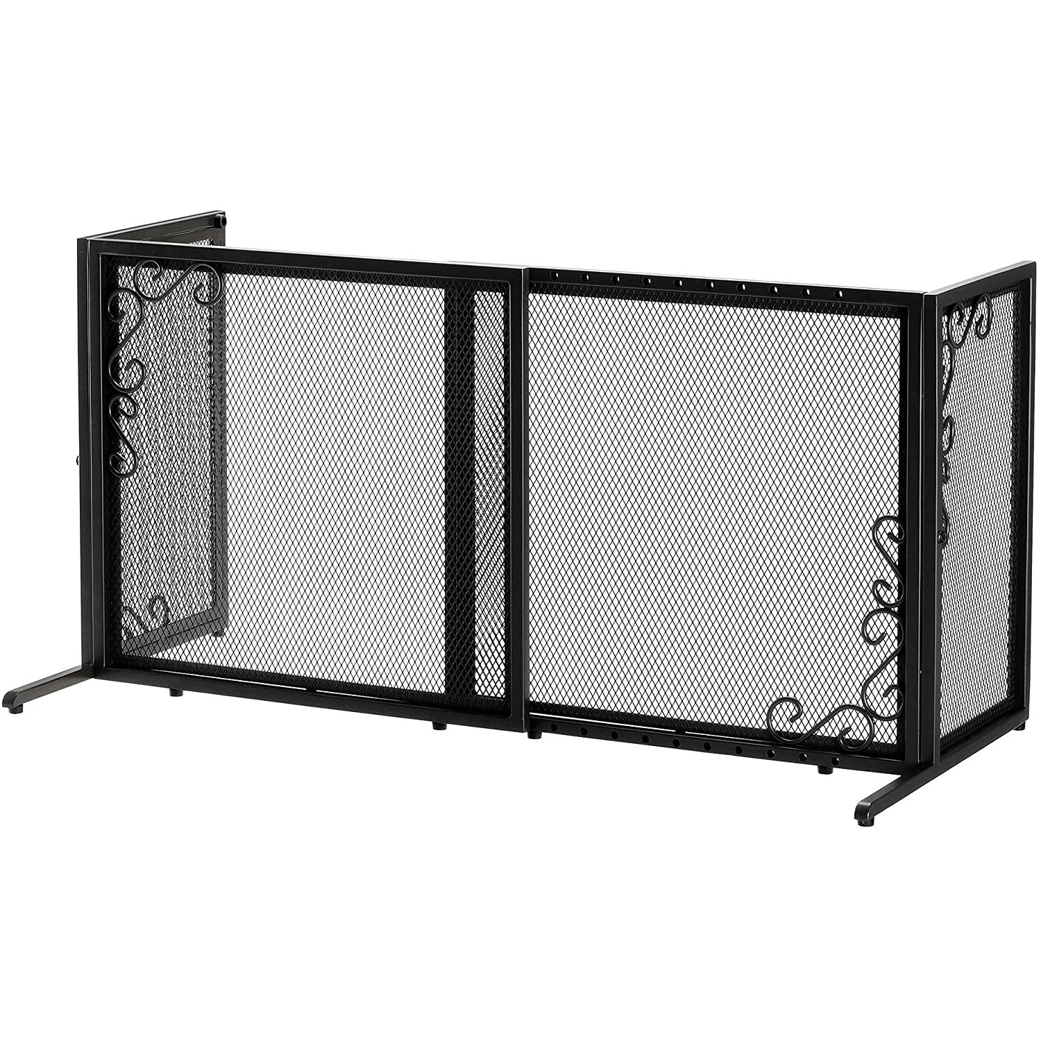 Richell 94944 26-40 x 18 x 20 in. Freestanding Metal Mesh Pet Gate - Black - Small