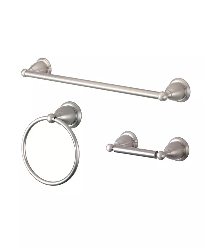 Kingston Brass Heritage 3-Pc. Bathroom Accessory Set in Brushed Nickel