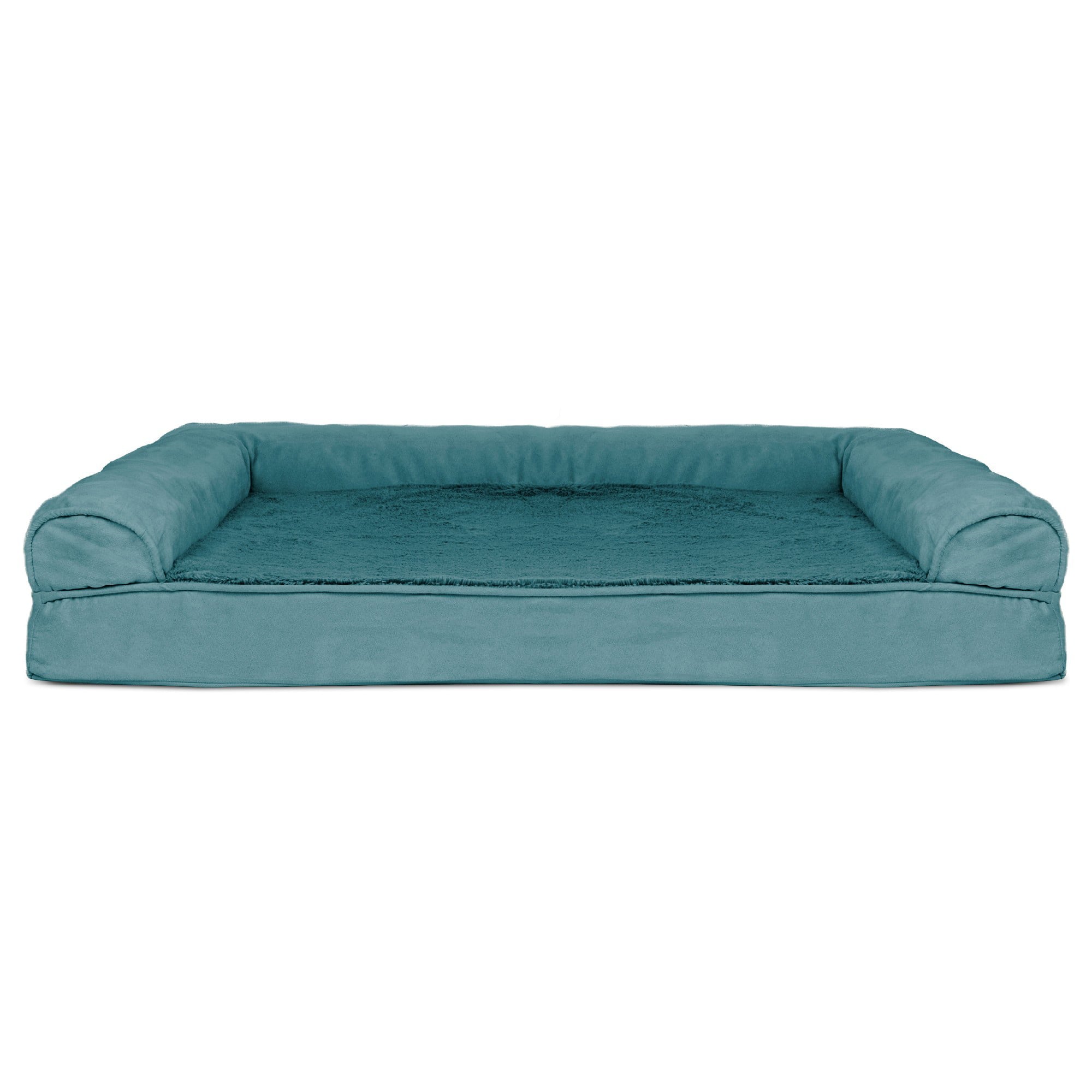 FurHaven Pet Products | Full Support Orthopedic Plush and Suede Sofa-Style Pet Bed for Dogs and Cats， Deep Pool， Jumbo Plus