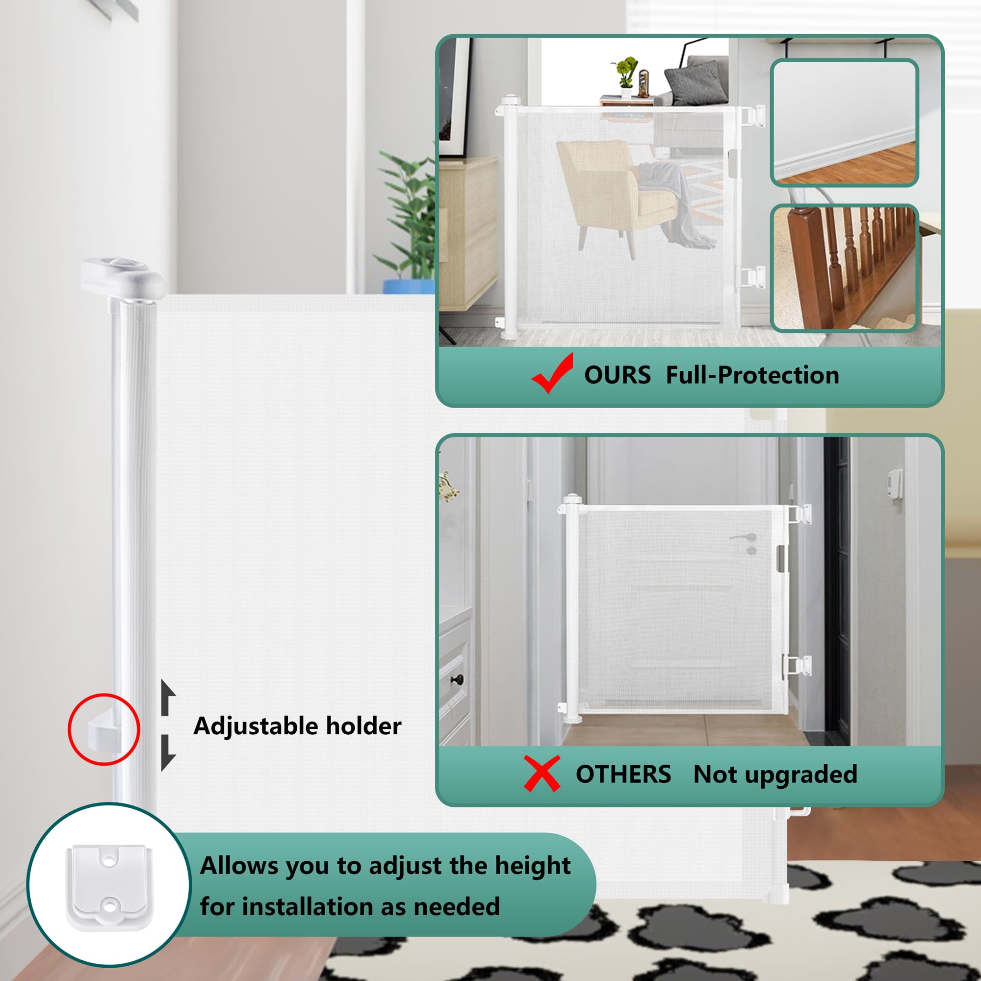 Baby Gate for Doorway， WeGuard Extra Wide Child Safety Gate or Pet Dog Gate 34