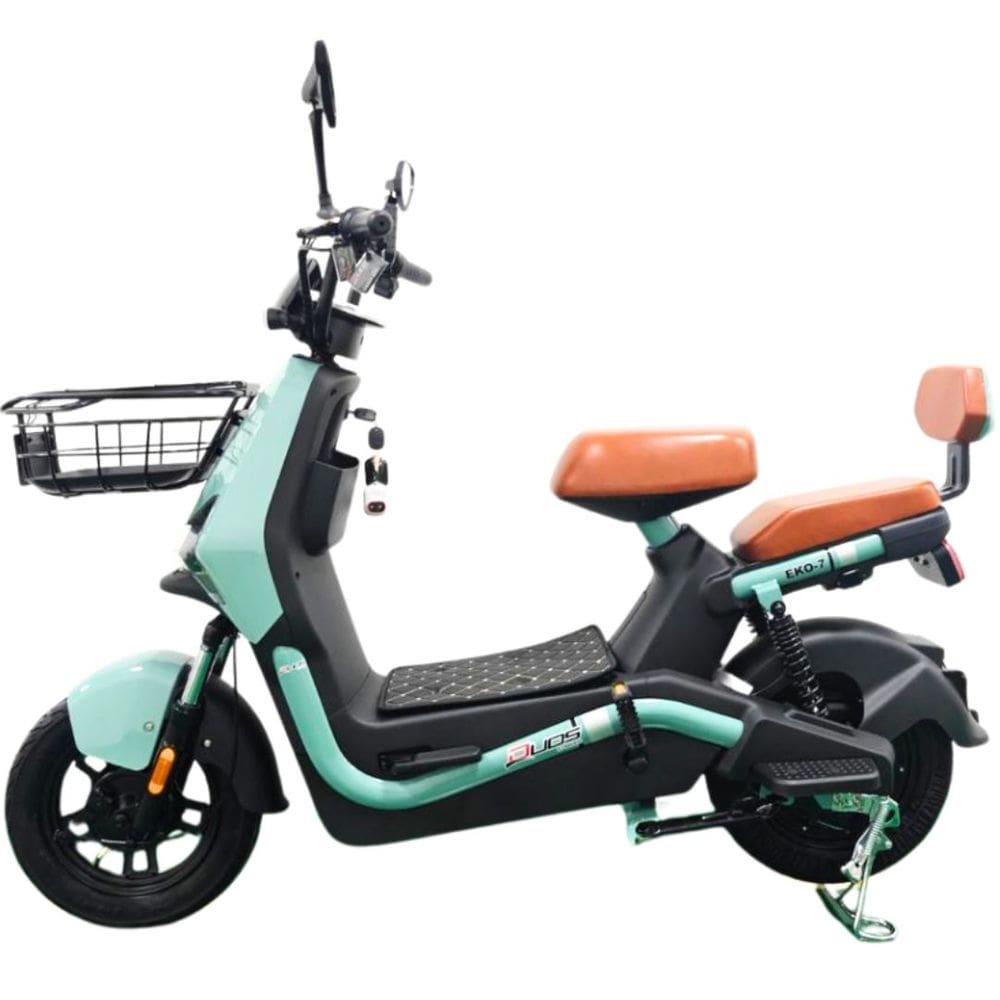 Bicicleta Scooter Elétrica 800W Alarme Cartão NFC Entrada USB Eko-7 Duos Verde
