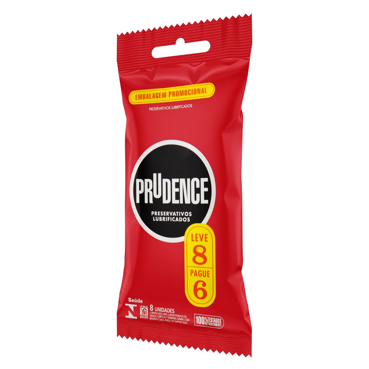 Preservativo Masculino Lubrificado Pacote Prudence  8 Unidades