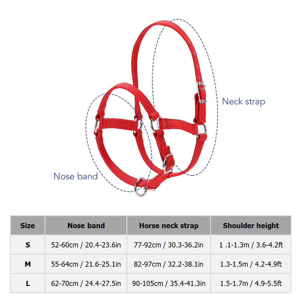 6MM Thickened Horse Head Collar Adjustable Safety Halter Bridle Headcollar