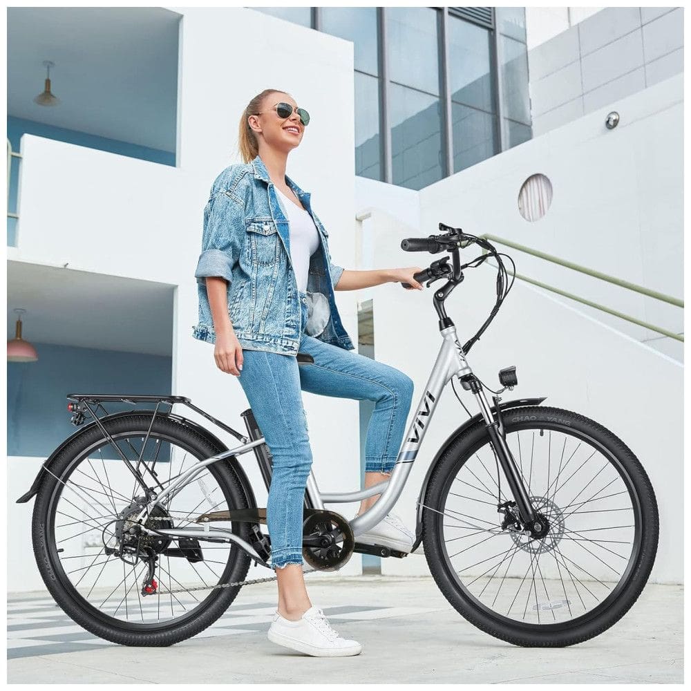 Bicicleta Elétrica Vivi, Modelo Cruiser, 26 Polegadas, 1000W de Pico, Velocidade de até 35km/h, Bateria Removível de 48V