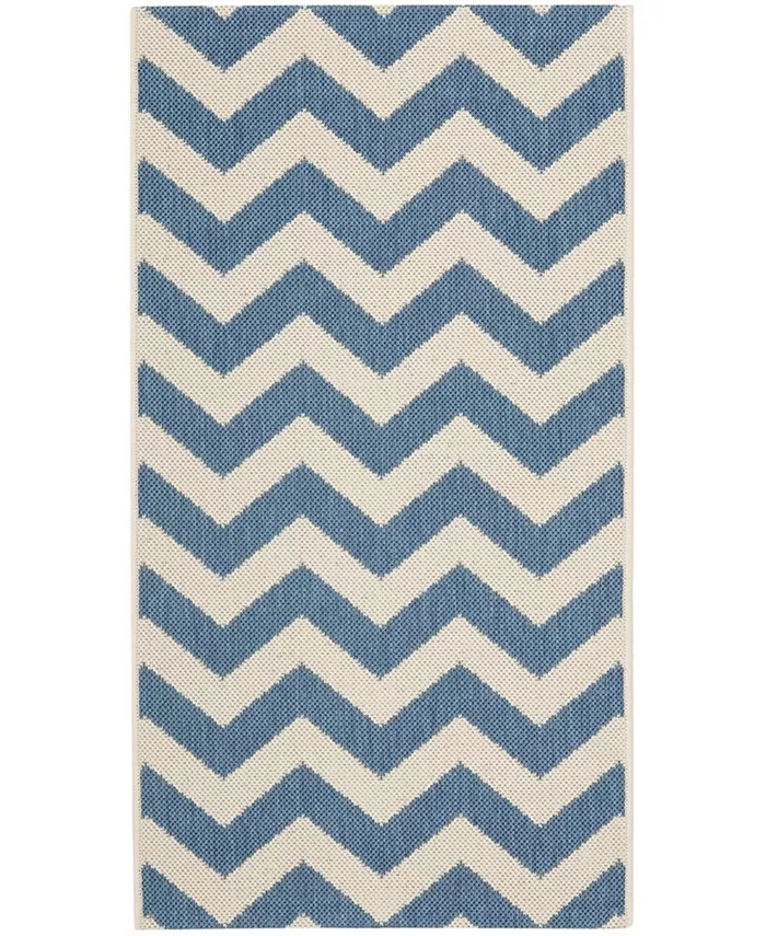 Safavieh Courtyard Blue and Beige 2'7