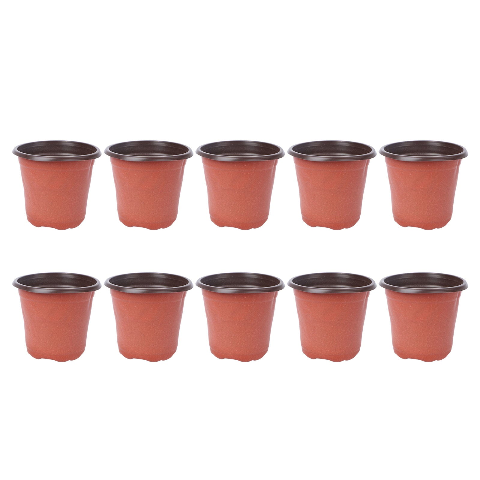 HEMOTON 10PCS Plastic Plant Flower Pots Nursery Seedlings Pot Lightweight Two-tone Universal Soft Plant Container Seed Starting Pots