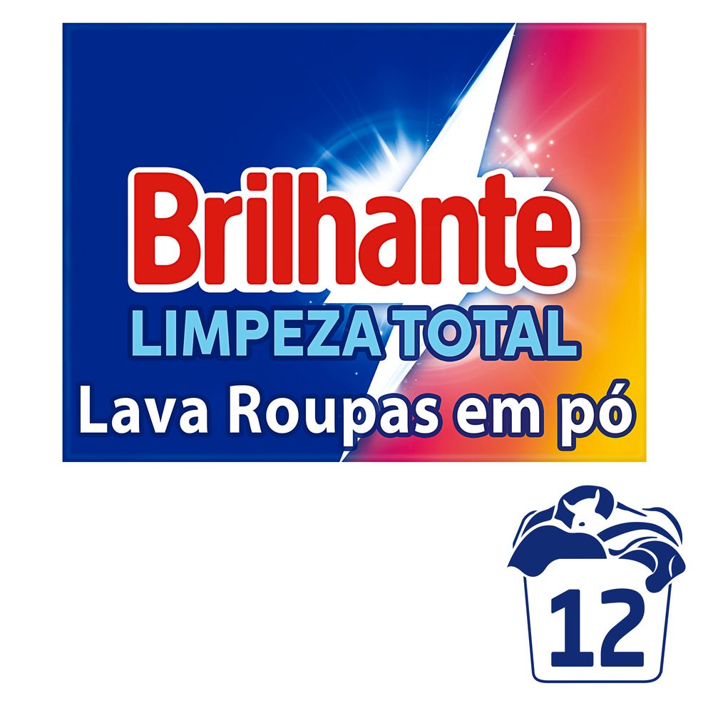 Lava-Roupas em Po Roupas Brancas e Coloridas Ativo Concentrado Brilhante Limpeza Total Caixa 800g