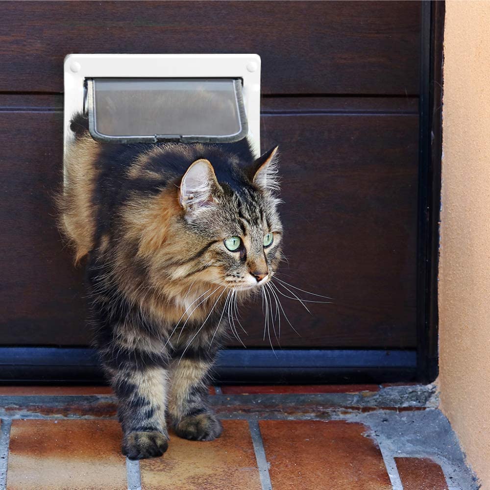 VONTER Cat Flap Door with 4 Way Lock (Outer Size 7.9