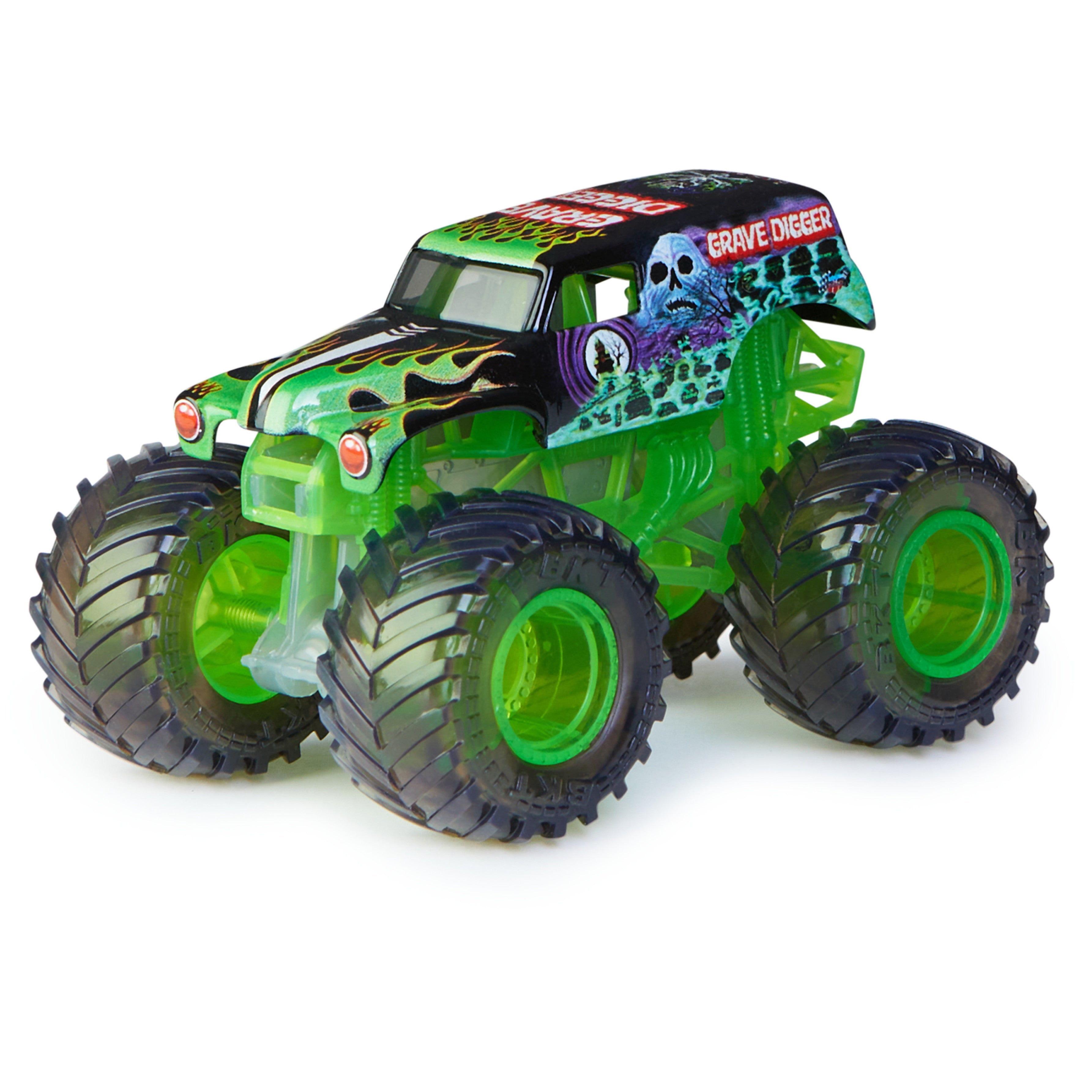 Monster Jam 1:64 Grave Digger Monster Truck， See-Thru Crew Series