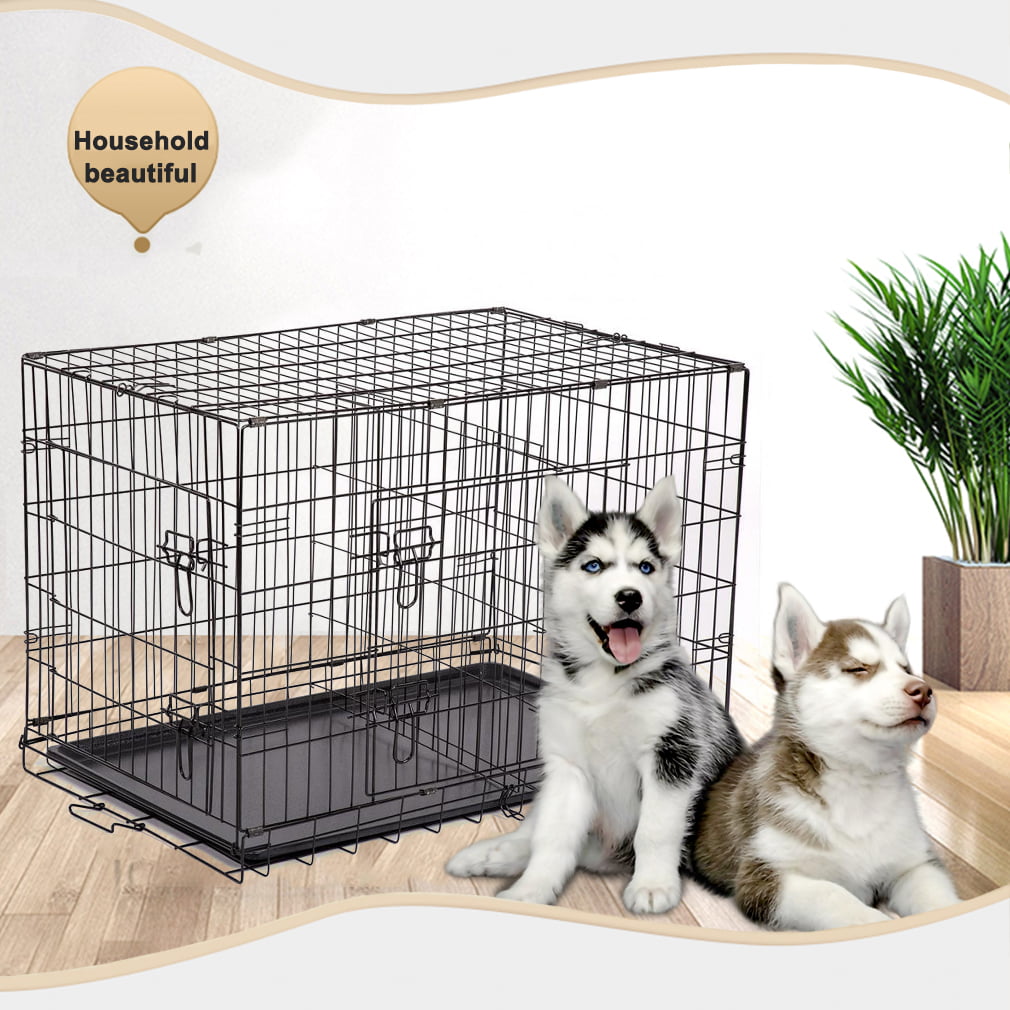 BestPet Folding Dog Crate with Divider， 24