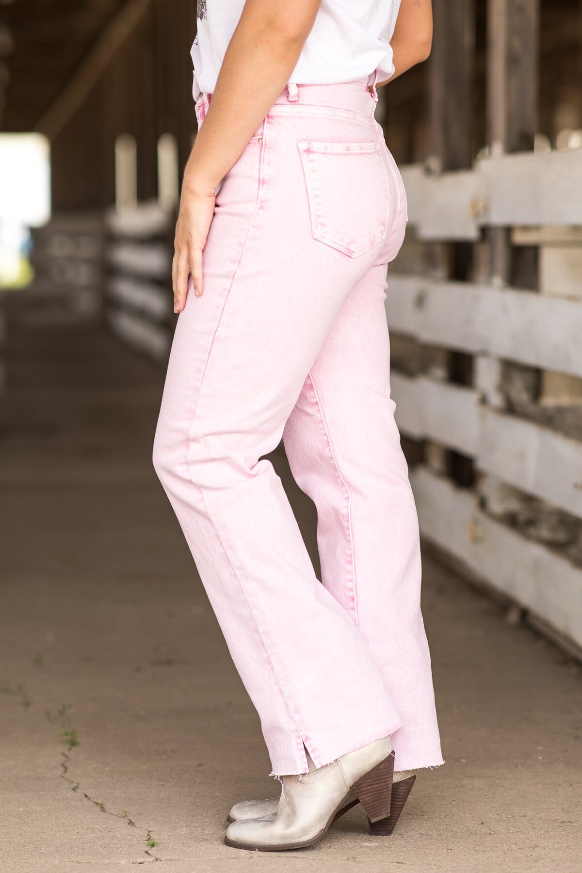 Risen Blush Washed Bootcut Jeans