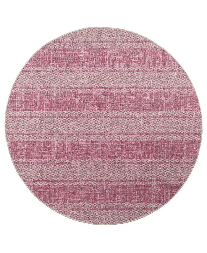 Safavieh Courtyard Light Gray and Fuchsia 6'7