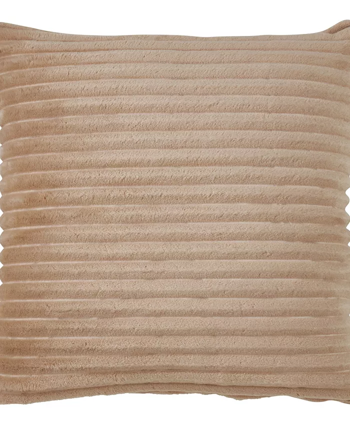 Saro Lifestyle Stripe Faux Fur Decorative Pillow， 18