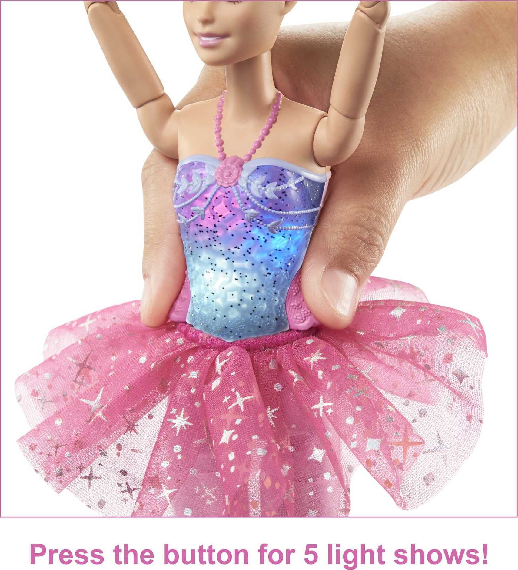 Barbie Dreamtopia Twinkle Lights Ballerina Doll, Blonde with Light-up Feature, Tiara and Tutu