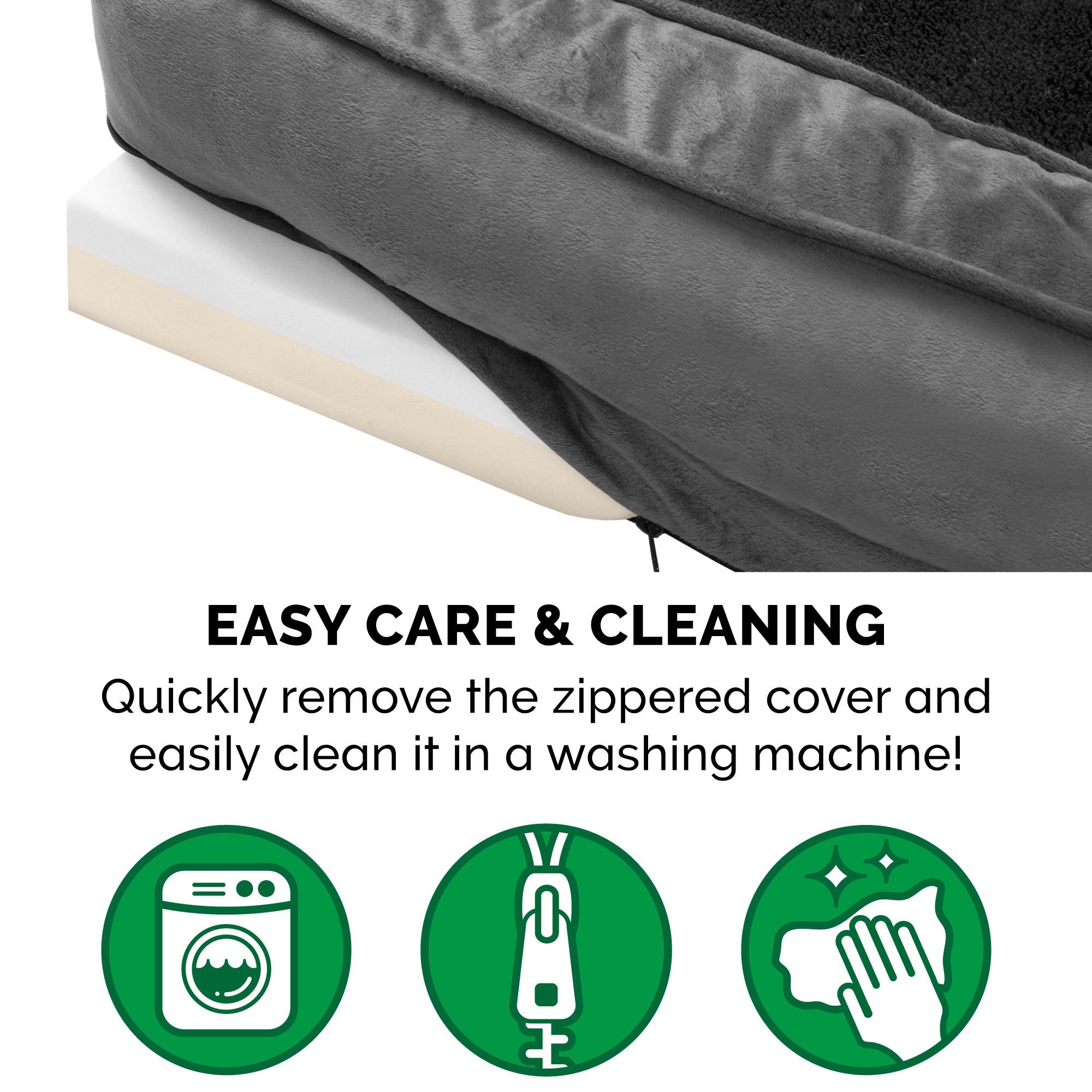 FurHaven Pet Dog Bed | Memory Foam Plush and Velvet Comfy Couch Sofa-Style Pet Bed for Dogs and Cats， Dark Gray， Medium