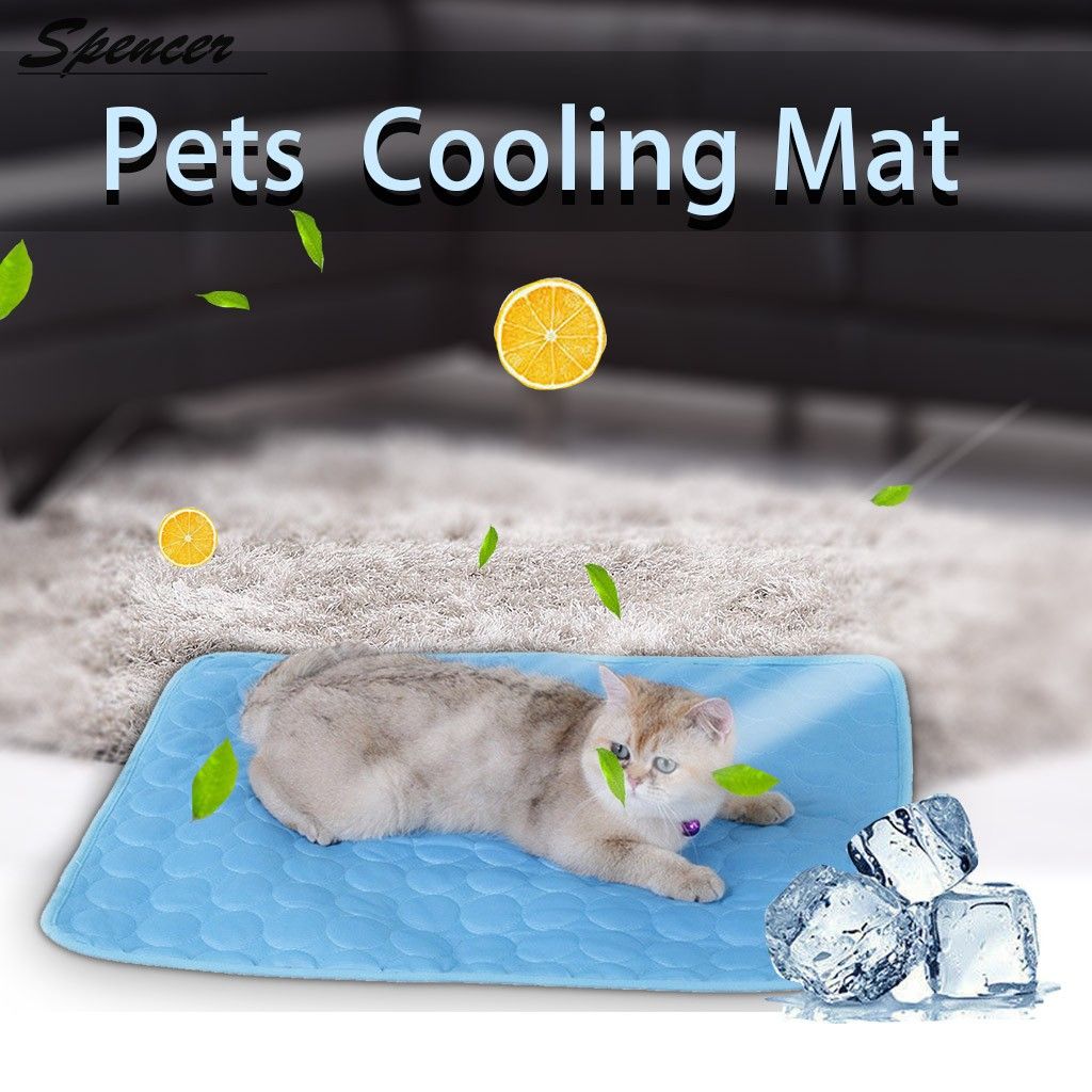Spencer Pet Cooling Mat for Dogs Cats Non Toxic Breathable Ice Silk Cooling Pad Blanket for Kennels Crates Sofa Car Seats 