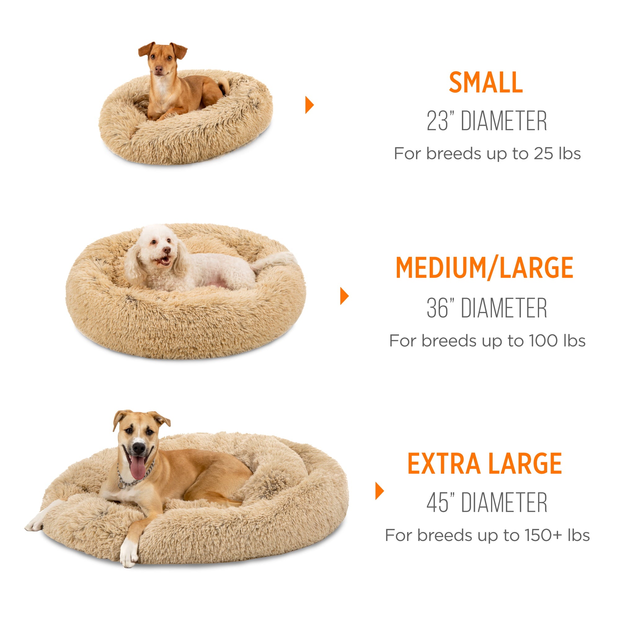 Best Choice Products Self-Warming Plush Faux Fur Donut Calming Dog Bed Cuddler w/ Water-Resistant Lining - Brown