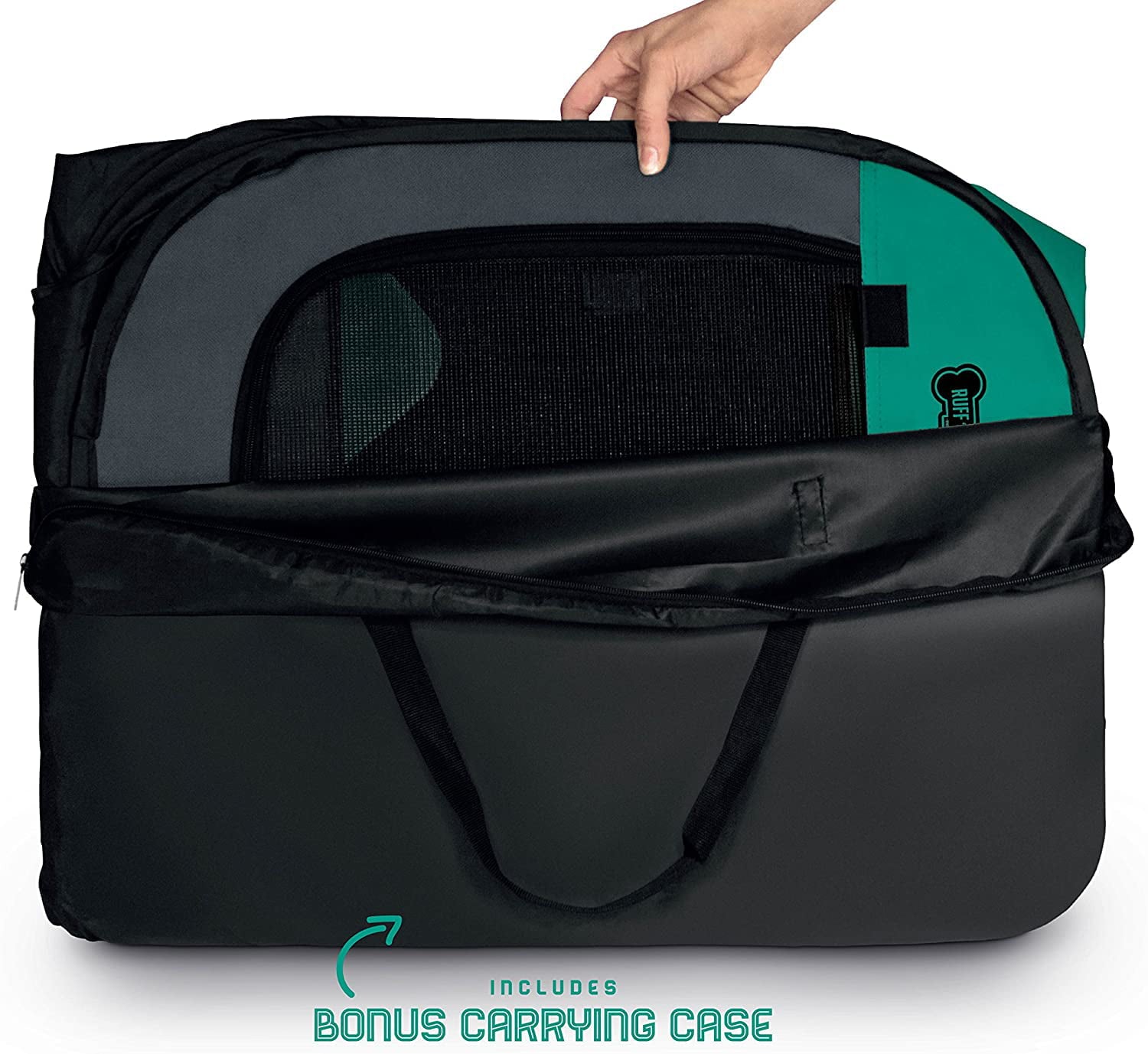 Ruff 'n Ruffus Porle Foldable Pet Playpen + Free Carrying Case + Free Travel Bowl | Available in 3 Sizes Indoor/Outdoor Water-Resistant Removable Shade Cover