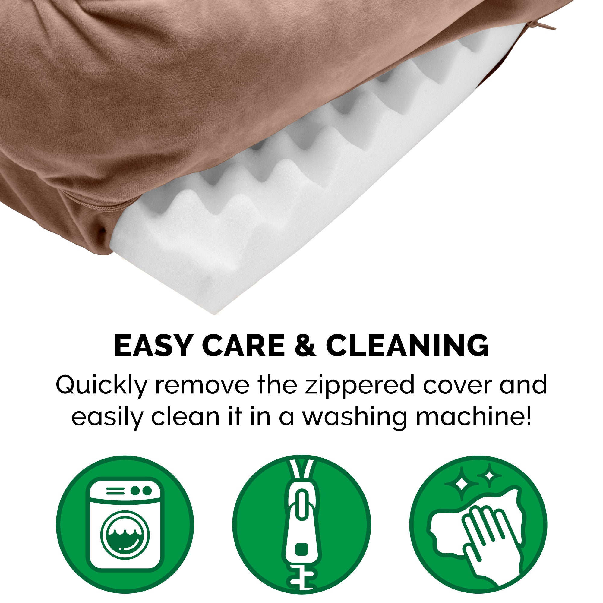 FurHaven Pet Products | Convolute Orthopedic Perfect Comfort Velvet Waves Sofa-Style Couch Pet Bed for Dogs and Cats， Brownstone， Large