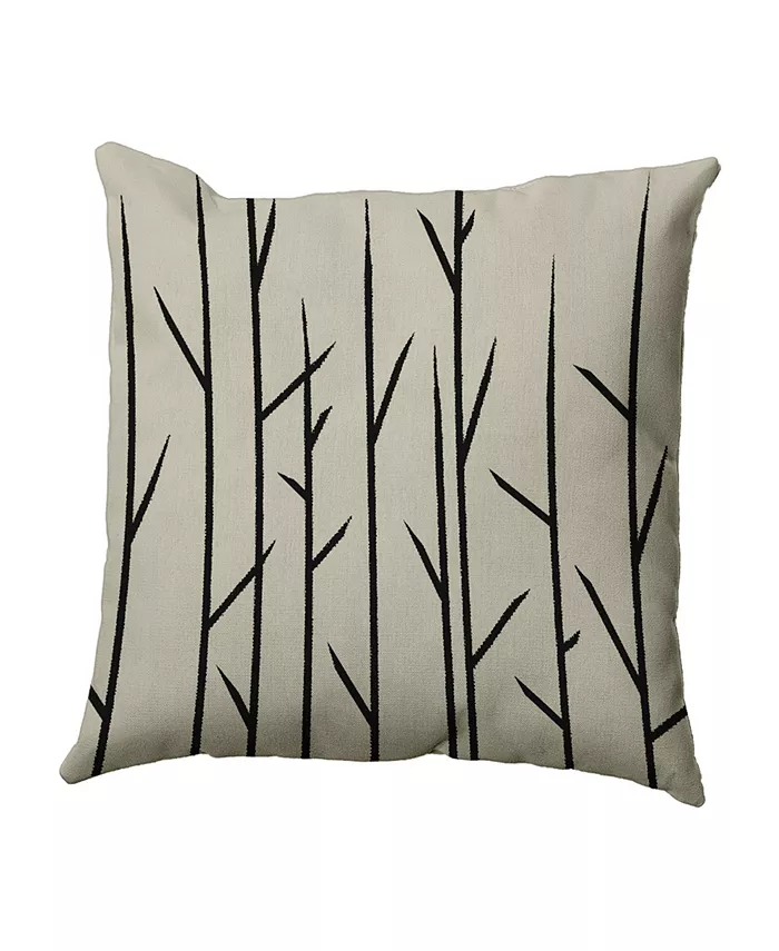 E by Design 16 Inch Taupe Decorative Floral Throw Pillow