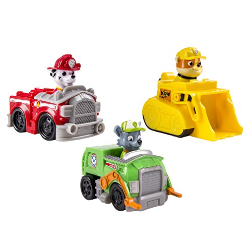 Paw Patrol - Rescue Racers 3pk Vehicle Set Marshal Rubble， Rocky