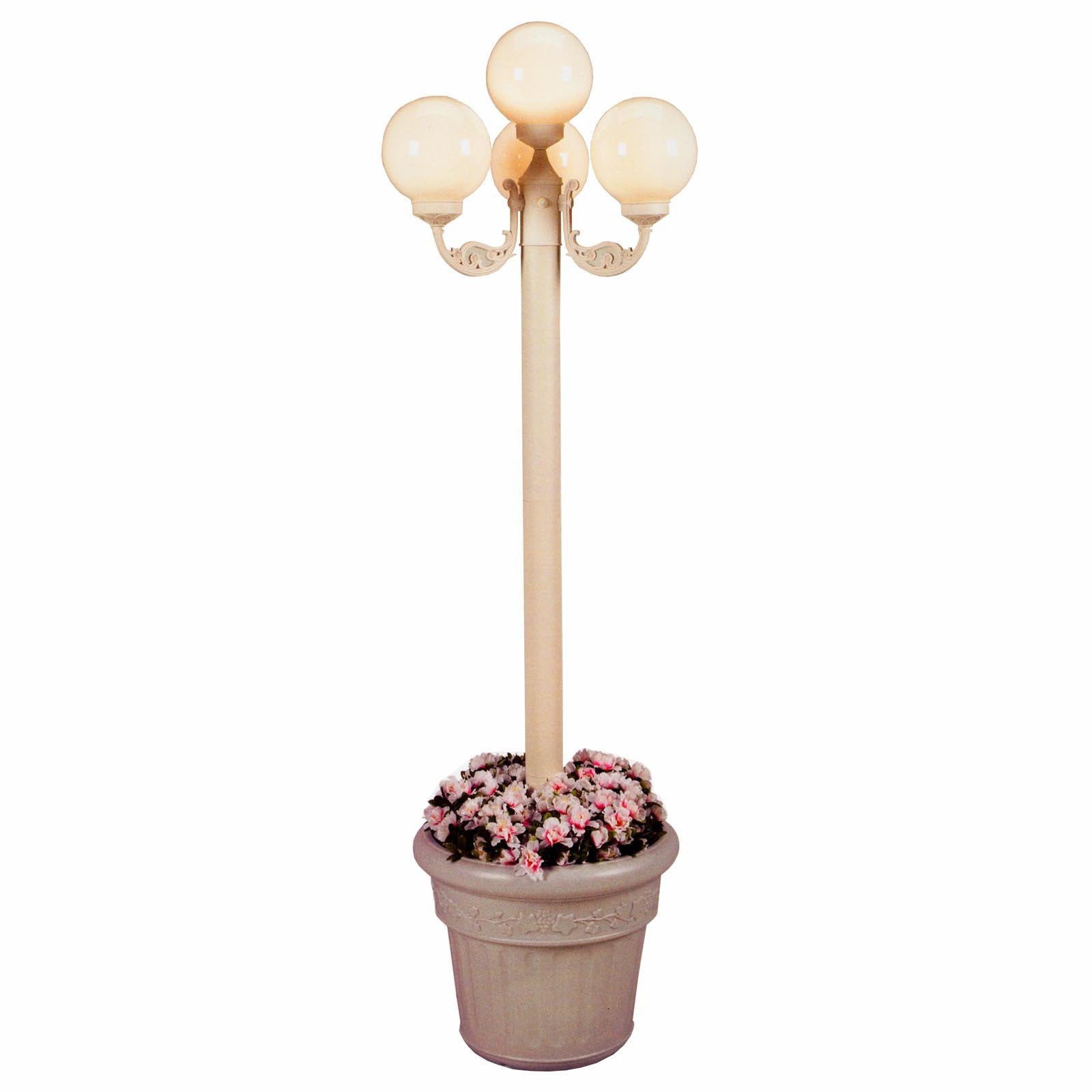 European 00460 Single Bronze Globe Lantern Patio Lamp-Color:White