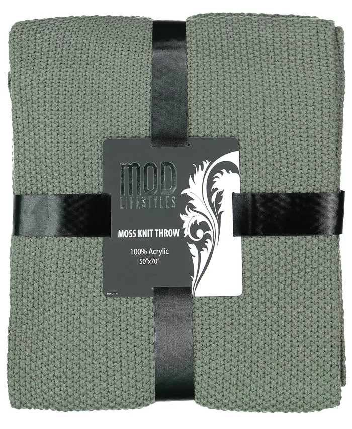 Mod Lifestyles Classic Throw Collection Acrylic Moss Knit， 50