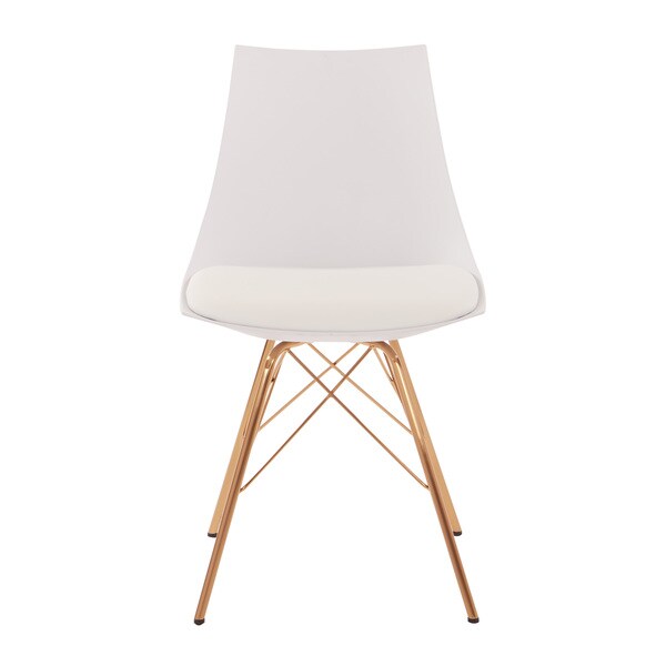 Carson Carrington Huskvarna Faux Leather Mid-century Bucket Chair with Gold Chrome Base