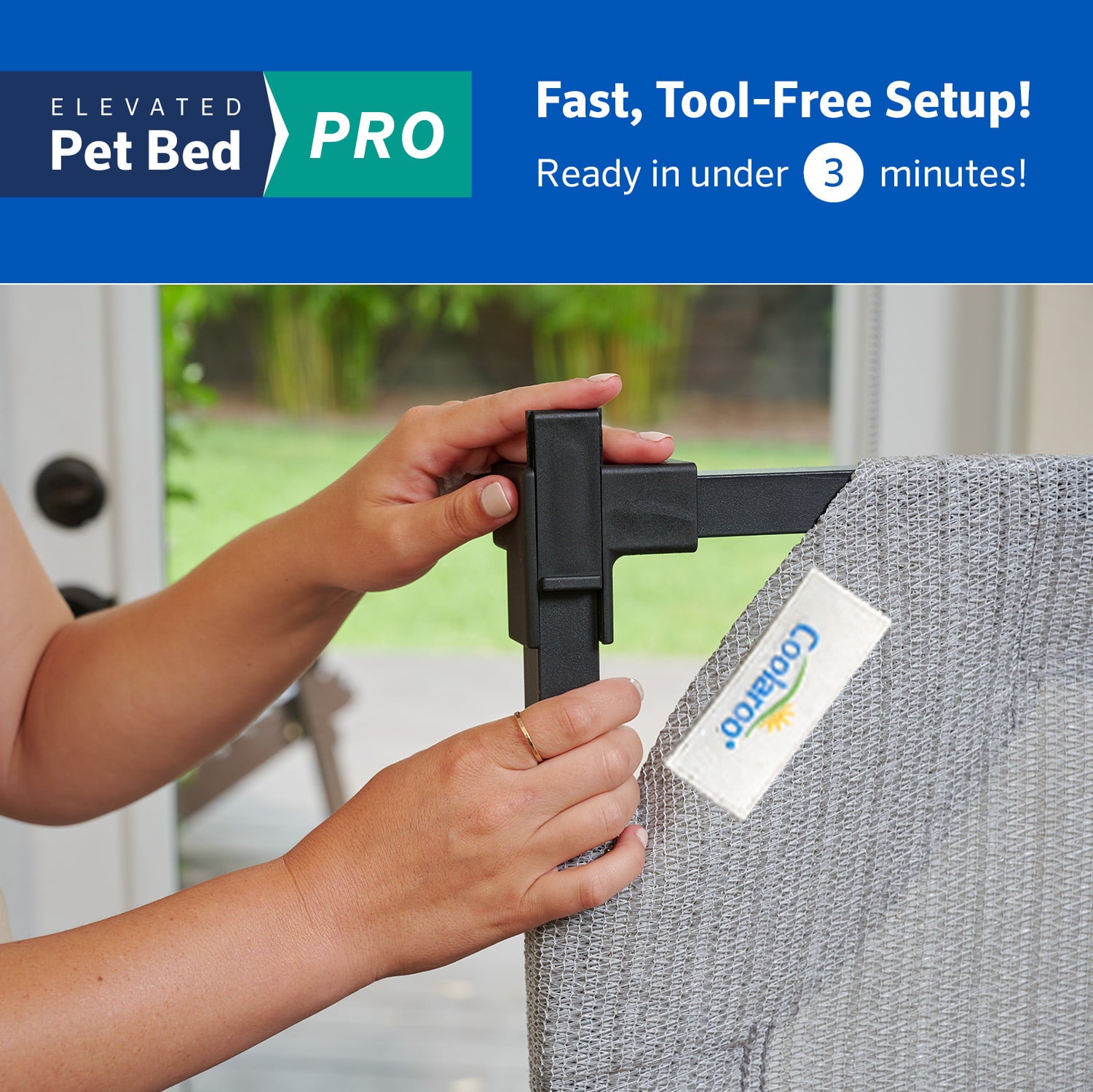 Coolaroo Cooling Elevated Dog Bed Pro， Medium， Fits in 42in Crates， Steel