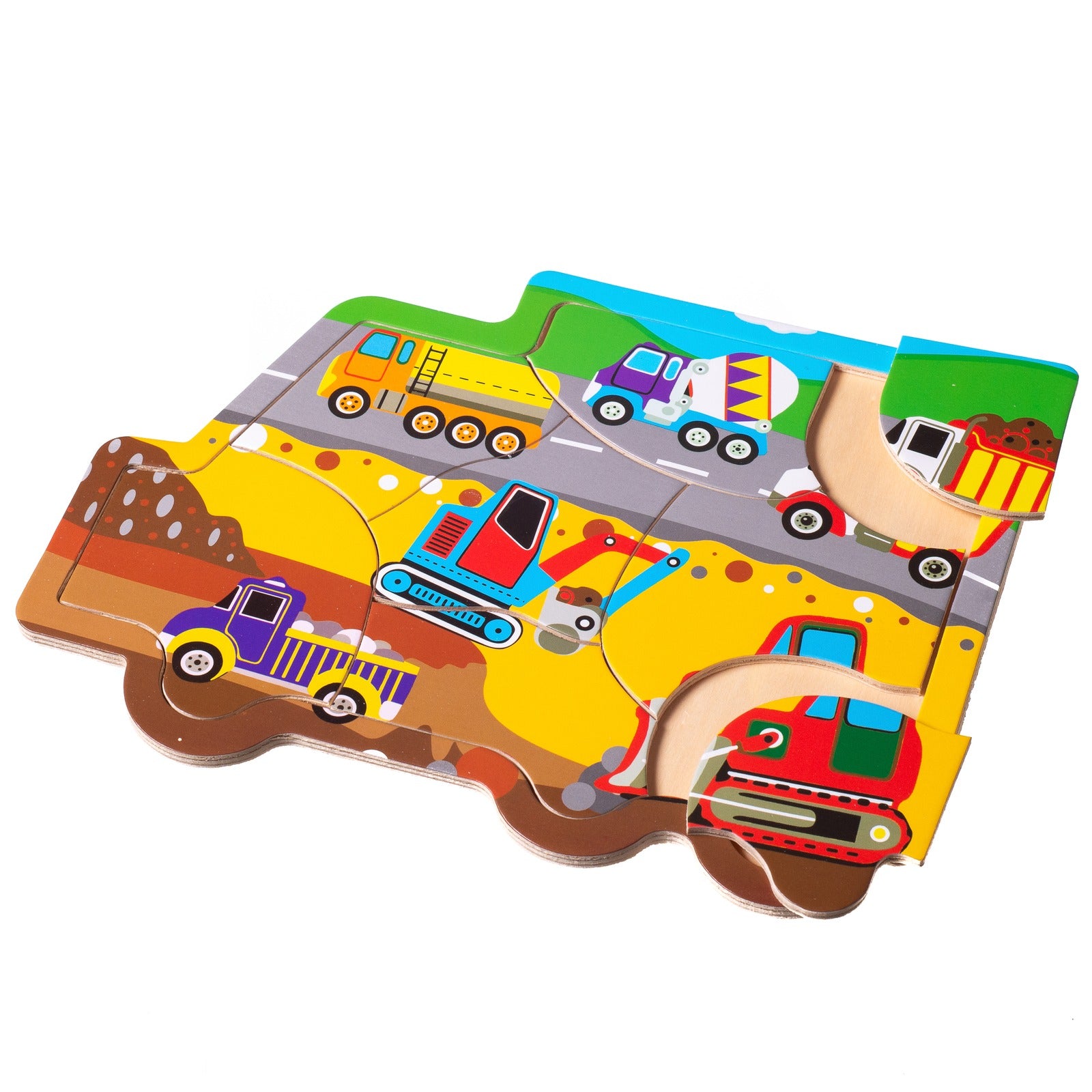 Eliiti Wooden Construction Jigsaw Puzzle for Boys Toddlers 2 to 4 Years Old