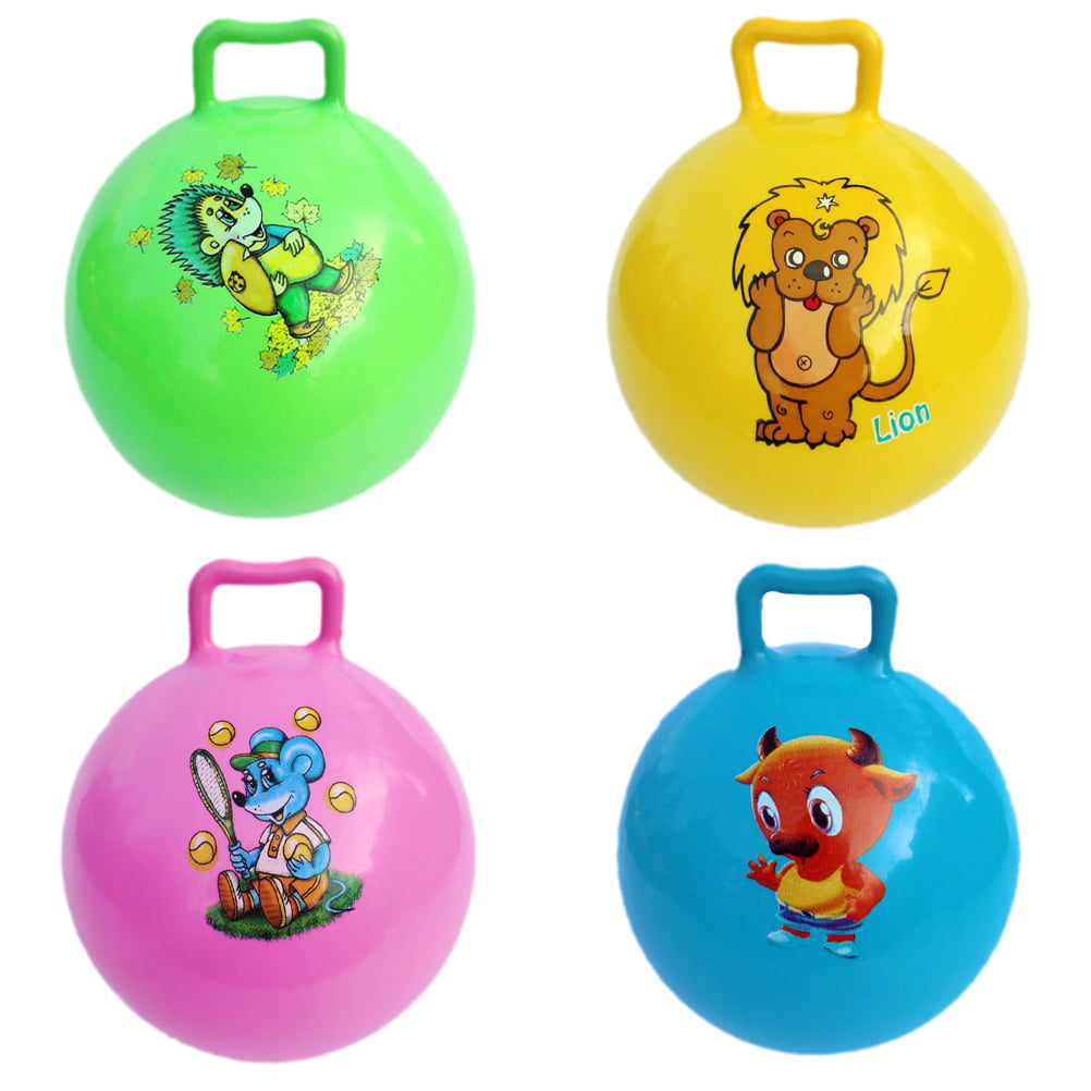 4pcs Bouncing Ball Inflatable Exercise Ball Jumping Ball Fitness Balance Jumping Toy for Kindergarten Children (Random Color)